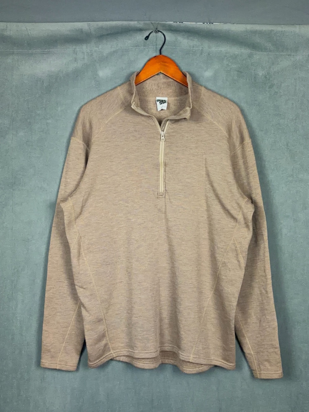 Massif FlameStretch Pullover Mens Size Large Tan Quarter Zip Flame Resistant USA